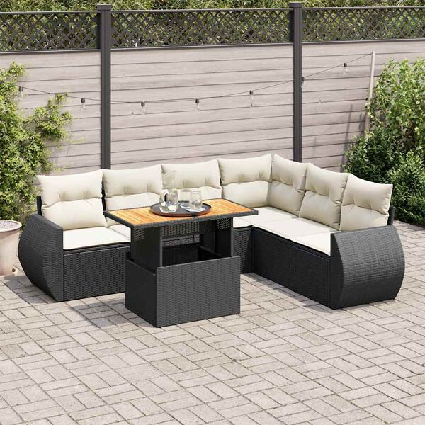 vidaXL Garden Sofa Set Black