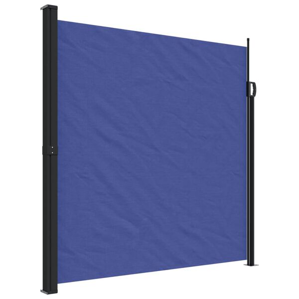 vidaXL Retractable Side Awning Blue Polyester with PU coating Large