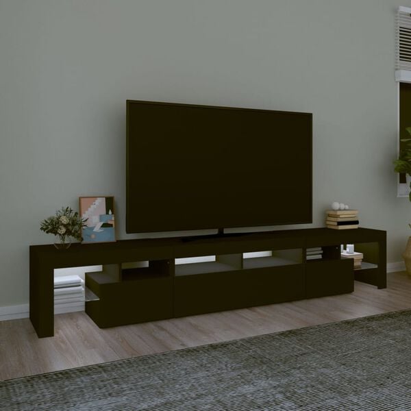 vidaXL TV Cabinet Black Engineered wood Large TV Cabinet Rectangular