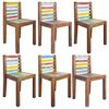 vidaXL Dining Chair Set of 6 Multicolor Solid reclaimed wood Standard