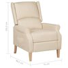 vidaXL Reclining Chair Cream 100% polyester, rubber wood Standard