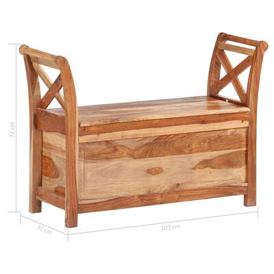 vidaXL Bench 40.6"x13"x28.3" Solid Sheesham Wood