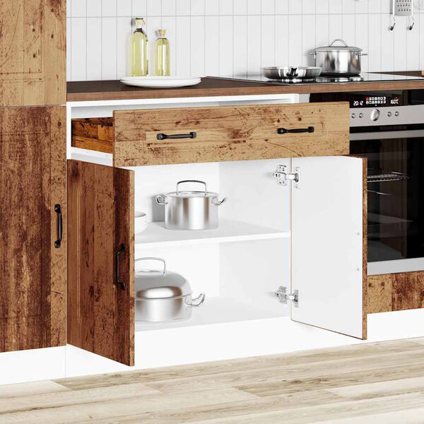 vidaXL Kitchen Base Cabinet Old wood Engineered wood 31.5 x 18.1 x 32.1 in