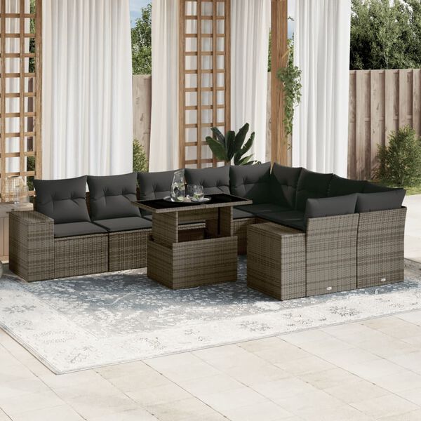 vidaXL Garden Sofa Set Grey