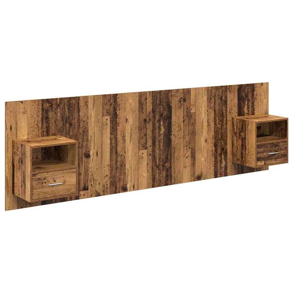 vidaXL Headboard with Cabinet 3 pcs Old Wood Engineered Wood