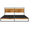 vidaXL Bed Frame Black Powder-coated metal, melamine coated MDF 63 x 79 in