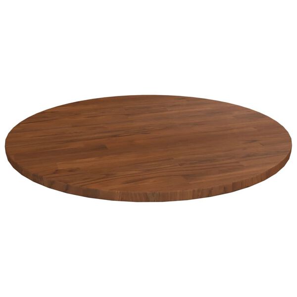 vidaXL Table Top Dark Brown Solid Oak Wood Ø19.7 in Round