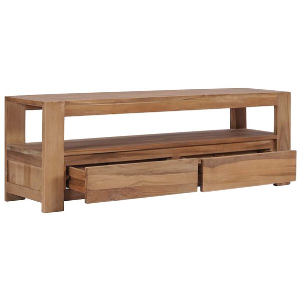 vidaXL TV Cabinet Natural Teak Solid Teak Wood 47.2 x 11.8 x 15.7 in