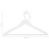 vidaXL Hanger Set of 20 White Hardwood, Metal Standard Non-slip