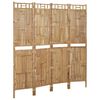 vidaXL 4-Panel Room Divider Bamboo 63"x70.9"