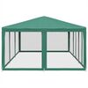 vidaXL Party Tent with 10 Mesh Sidewalls Green 19.7x13.1' HDPE