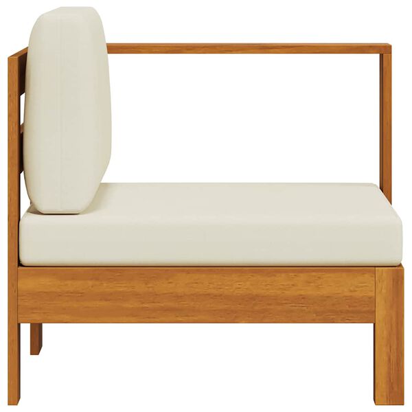 vidaXL Wooden Sofa Cream White Solid Acacia Wood Standard Durable