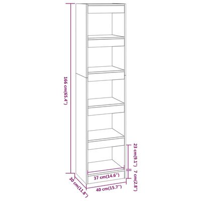 vidaXL Book Cabinet/Room Divider Sonoma Oak 15.7"x11.8"x65.4"