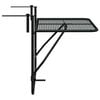vidaXL Balcony Table Black Steel Medium Foldable Balcony Table