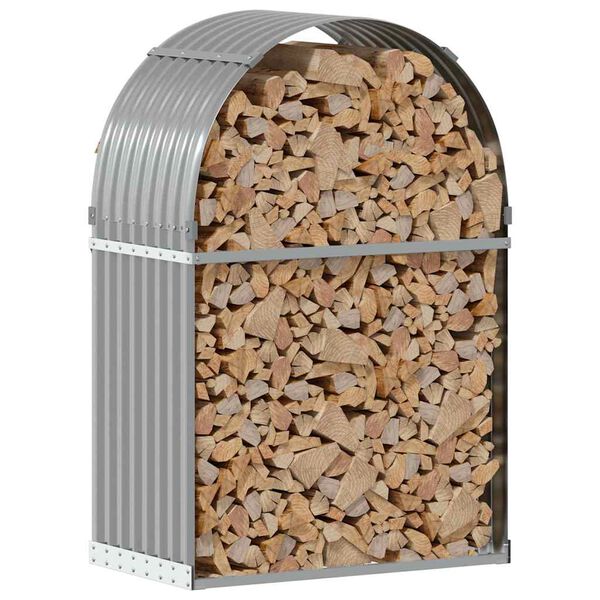 vidaXL Log Holder Light Gray 31.5"x17.7"x47.2" Galvanized Steel