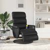 vidaXL Massage Recliner Chair Black Faux Leather, Metal, Plywood Medium