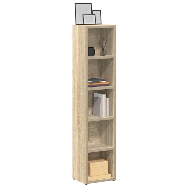 vidaXL CD Cabinet Set of 2 Sonoma oak Engineered wood Tall CD Cabinet
