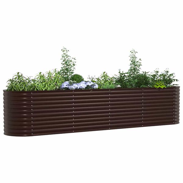 vidaXL Garden Raised Bed Brown 157.5" x 31.5" x 31.9" Steel