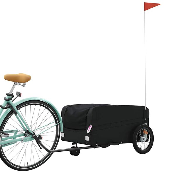 vidaXL Bike Trailer Black 99.2 lb Iron