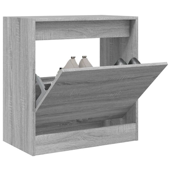 vidaXL Shoe Cabinet Gray Sonoma Engineered Wood Compact