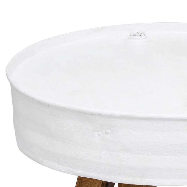 vidaXL Coffee Table White and brown Steel and solid reclaimed wood