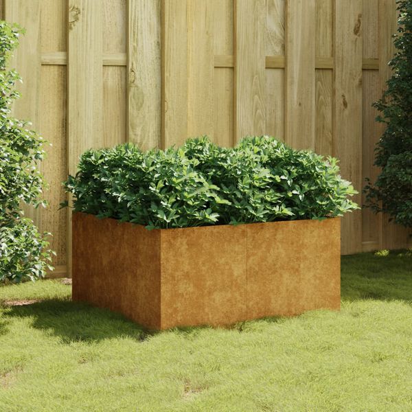 vidaXL Planter Corten steel 31.5 x 31.5 x 15.7 in Decorative Inlays