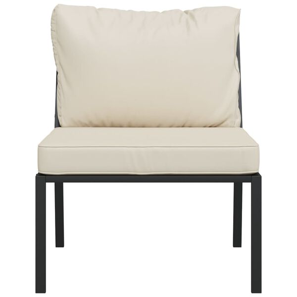 vidaXL Patio Chair Set of 2 Black and sand