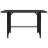 vidaXL Dining Table Black PE rattan, Powder-Coated Steel Medium Durable