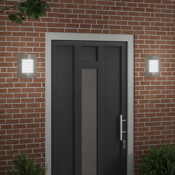vidaXL Outdoor Wall Light 2 pcs Silver 23.5 x 9 x 26 cm
