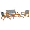 vidaXL Garden Chairs with Table 4 pcs Black 35.4" x 17.7" x 15.7