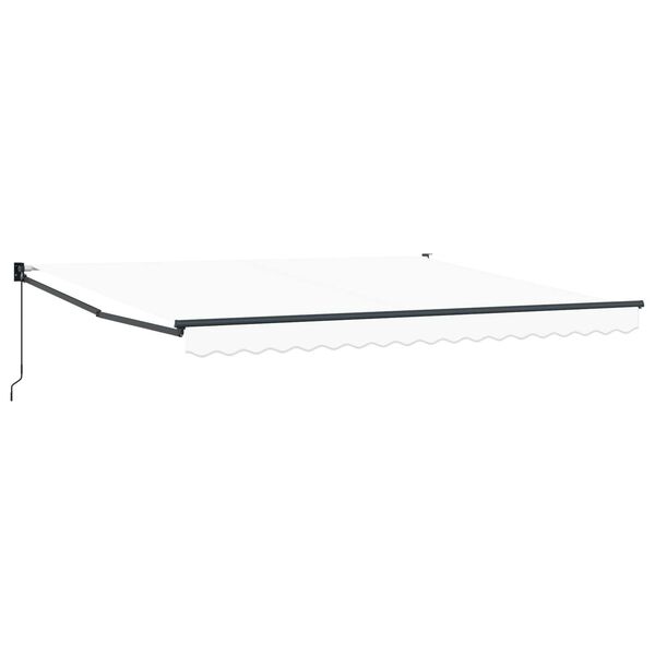 vidaXL Retractable Awning Manual White 157.48 x 118.11 in