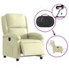 vidaXL Electric Recliner Chair Cream Real leather, Metal, Plywood Standard