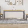 vidaXL Dining Table Gray Solid Pine Wood Medium Minimalist