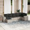 vidaXL Garden Sofa Set Light grey PE rattan, powder-coated steel, polyester