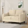 vidaXL 2-seater Sofa Cream 100% polyester fabric, metal frame, textilene