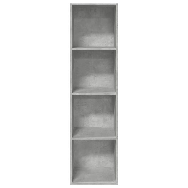 vidaXL Bookcase Concrete Grey Engineered Wood Medium Bookcase