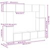 vidaXL TV Cabinet Set 8 pcs Old wood 80 x 30 x 30 cm Engineered wood