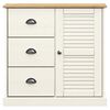 vidaXL Highboard White Solid pine wood, engineered wood, metal, glass