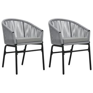 vidaXL Outdoor Chair Set of 2 Anthracite PE Rattan Standard