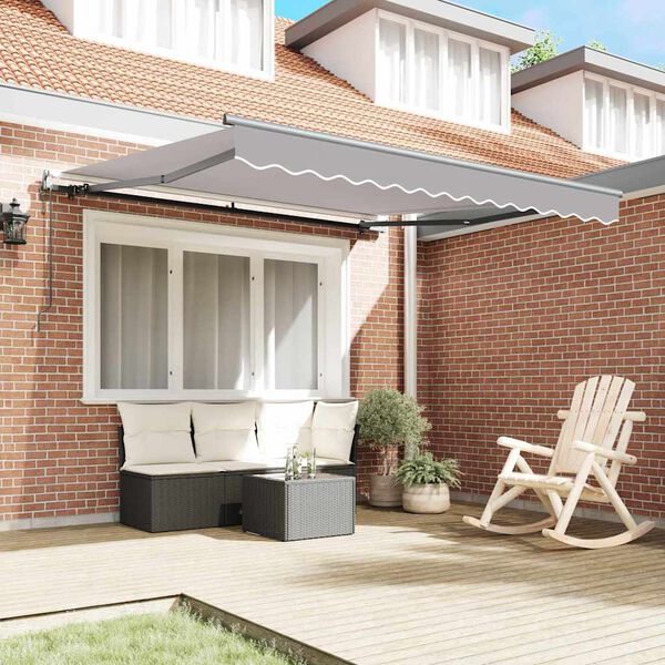 vidaXL Retractable Awning Light Grey 137.80 x 98.43 in