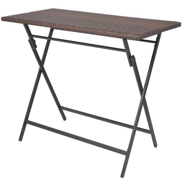 vidaXL Patio Furniture Brown PE rattan, powder-coated steel 7 Piece Set