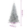 vidaXL Artificial Christmas Tree with Stand Silver 6 ft PET