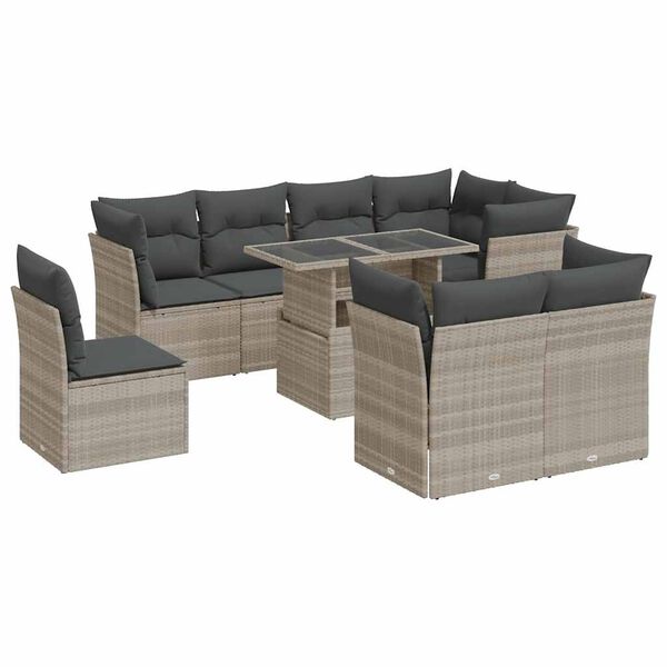 vidaXL Garden Sofa Set Light grey