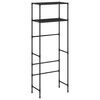 vidaXL Storage Rack Black Iron, Non-woven fabric 21.1 x 11.0 x 56.3 in