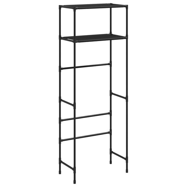 vidaXL Storage Rack Black Iron, Non-woven fabric 21.1 x 11.0 x 56.3 in
