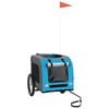 vidaXL Pet Bike Trailer Blue and Grey Oxford fabric, Iron, PVC Small