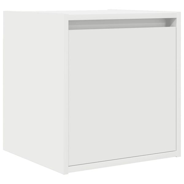vidaXL Wall-mounted Bedside Cabinet White Engineered wood Standard