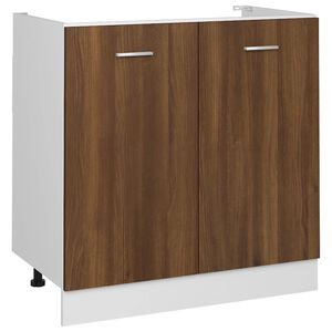 vidaXL Sink Bottom Cabinet Brown Oak Engineered Wood 31.5 x 18.1 x 32.1 in
