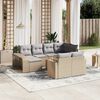 vidaXL Garden Sofa Set Beige PE rattan Large Modular Garden Sofa Set