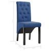 vidaXL Dining Chair Set of 4 Blue Fabric and Rubber wood Medium